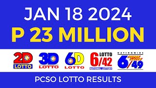 Lotto Result January 18 2024 9pm PCSO [upl. by Christel]