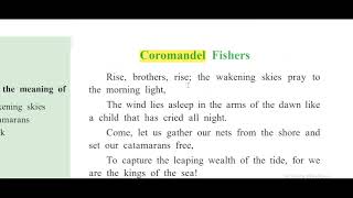 Coromandel Fishers  9th standard Semi English Poem explained in Marathi 2024 [upl. by Uwton346]