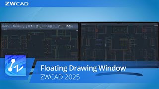 ZWCAD 2025 Official  Floating Drawing Window [upl. by Nevaj]