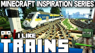 Minecraft  Amazing Trains and 2 Stations  Keralis Inspiration Series [upl. by Tibbetts]