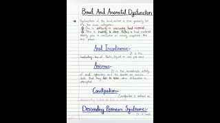 Bowl and anorectal function and dysfunction NotesOBSTETRICS amp GYNECOLOGICAL PHYSICAL THERAPY Notes [upl. by Gridley]