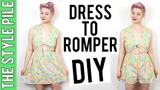 Dress To Romper DIY  The Style Pile 12 [upl. by Anyek]