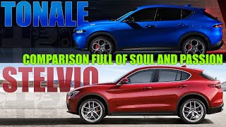 What is the difference ALFA ROMEO TONALE 202223 vs ALFA ROMEO STELVIO  Video comparison [upl. by Aziram605]