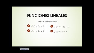 Funciones lineales grafica dominio y rango [upl. by Cybil939]