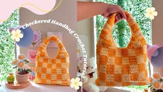 Checkered Handbag Crochet Tutorial [upl. by Moran]