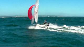 420 sailing reach with spinnaker 35 knots [upl. by Felt]