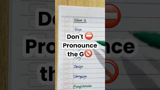 ⛔️Dont pronounce the G in these words‼️ pronunciation learnenglish english englishtips teacher [upl. by Kingdon585]