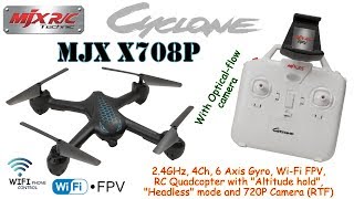 MJX X708P 24GHz 4Ch 6 Axis Gyro WiFi FPV RC Quadcopter Alt hold Headless 720P Camera RTF [upl. by Hsu71]