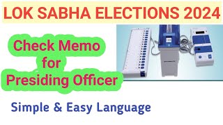 Check Memo for Presiding Officer  Duties of Presiding Officer  Lok Sabha Elections [upl. by Hayton461]