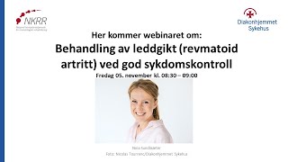 Webinar om Behandling av leddgikt revmatoid artritt ved god sykdomskontroll [upl. by Soneson]