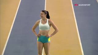 Michelle Jenneke DOHA 2019 warm up area [upl. by Otilopih346]