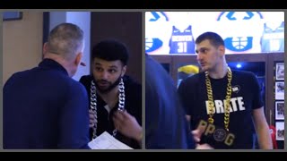 Nikola Jokić and Jamal Murray both received Defensive Player of the game chain after the Nuggets win [upl. by Nyrb]