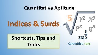 Surds and Indices  Shortcuts amp Tricks for Placement Tests Job Interviews amp Exams [upl. by Aisile]