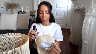 How To DIY Your Own Lampshade  HampM Dupe  Home Decor On A Budget [upl. by Eillek]