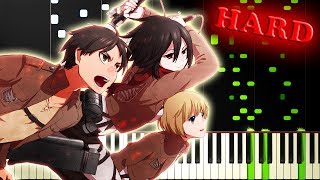 ATTACK ON TITAN SEASON 1 OP GurenNoYumiya 進撃の巨人  Piano Tutorial [upl. by Macknair124]