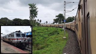 WAP7  ICF Coaches Tracksounds at flat 110kmph  12147 H Nizamuddin Kolhapur Express [upl. by Idnek]