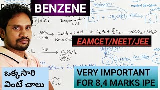 BENZENE PREPARATION AND PROPERTIES IPEEAMCETJEENEETINTER FIRST YAER CHEMISTRY [upl. by Lenor]