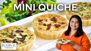 Super EASY Mini Quiche Recipe  Quiche 3 Ways [upl. by Evilo]