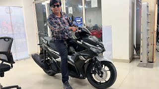 Yamaha Aerox 155cc Standard Model 2024 Metallic Black Detailed Review [upl. by Moscow]