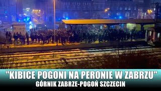 Kibice Pogoni Szczecin na Peronie w Zabrzu GĂłrnik ZabrzePogoĹ„ Szczecin 10 [upl. by Labors]