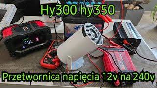 Projektor Led Hy300 i hy350 zasilane przez przetwornice napięcia 12v 240v z akumulatora [upl. by Hedelman462]