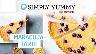 Sommerliche MaracujaTarte mit Blaubeeren 🥧  SIMPLY YUMMY Rezepte [upl. by Ydolem]