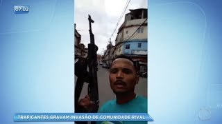 Traficantes gravam invasão em comunidade rival no Rio de Janeiro [upl. by Ailegnave]