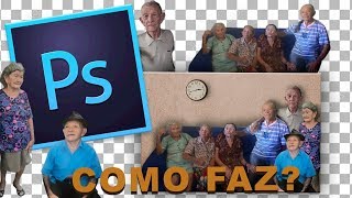 Como tirar pessoas de uma foto e colocar em outra Aprenda Photoshop [upl. by Ennalorac]