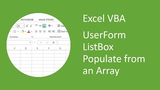 Excel VBA UserForm ListBox Populate from an Array Multidimensional [upl. by Onailil813]