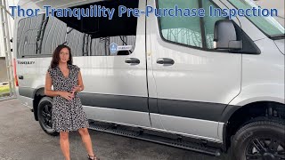 Conducting a Pre Delivery Inspection of BClassRV Before Purchase 2022 Thor Tranquility 19P [upl. by Lexa]