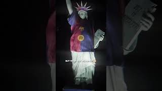 The Statue Of Liberty Is A Barcelona Fan🤫🤯 shorts football soccer [upl. by Aiyram]