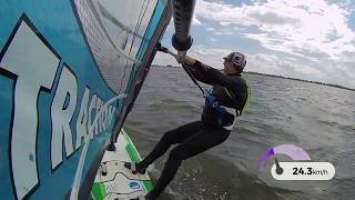 Windsurfen mit Lessacher Bull Weed 40 Vmax 377 kmh [upl. by Neeka]