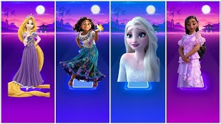 Tangled Rapunzel 🆚 Elsa Frozen 🆚 Isabella Princess 🆚 Encanto Mirabel  Tiles Hop EDM Rush [upl. by Laefar]