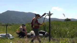 SFU Coring 15m in lake sediments May 2014 [upl. by Milano122]