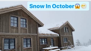 October Snow In Norway Blefjell Hytta Tur 2023  cabin Tour [upl. by Oderfla]