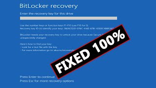 How to Bypass BitLocker Recovery Blue Screen  Enter the Recovery Key for This Drive [upl. by Prowel758]