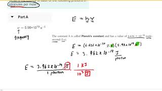 What is the energy of each of the following photons in kilojoules per mole [upl. by Enerahs782]