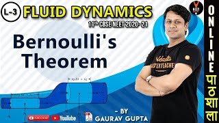 Bernoullis Theorem  Fluid Dynamics  CBSE Class 11 Physics Chapter 10  NEET 2020  NEET Physics [upl. by Stanislas]