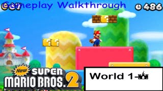 New Super Mario Bros 2 Gameplay Walkthrough  World 1Castle [upl. by Eerol543]