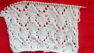 Tuto tricot  point ajouré au tricotquot les jours en Vquot Punto dos agujas stich knitting [upl. by Nitsirc12]