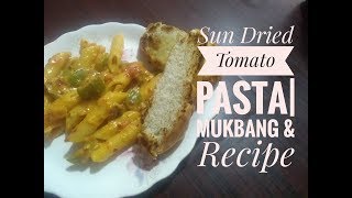 Sun Dried Tomato Pasta  Mukbang amp Recipe [upl. by Michel196]