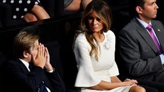 10YearOld Barron Trump Yawns Through His Dads OverTheTop Speech [upl. by Grekin]