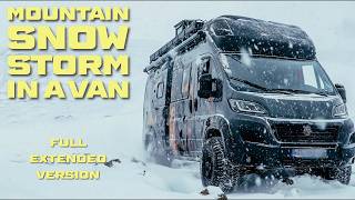 Snow Storm Winter Camping in Cozy Van Blizzard Whiteout Heavy Snowfall Freezing Temps vanlife [upl. by Ylecic]