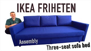 IKEA FRIHETEN Three seat sofa bed Assembly instructions [upl. by Rigby]