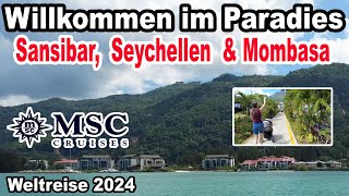 Bootstour auf den Seychellen  Sansibar amp Mombasa 🛳️ MSC Weltreise 2024 mit der MSC Poesia 013 [upl. by Hardwick187]