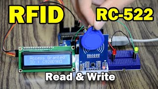 Arduino RFID sensor  read and write RFID RC522  LCD162 character  rfidrc522 [upl. by Myrle]