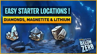 Easy Starter Diamonds Magnetite and Lithium  Subnautica Below Zero [upl. by Ylatfen]