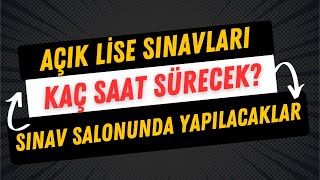 Açık Lise Sınavına Girişte Yanımızda Bulunması Gerekenler [upl. by Stanislas]