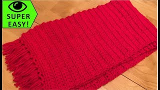 Classic Single Crochet Scarf  Super Easy [upl. by Clea]