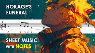 Hokages Funeral  Sheet Music with Easy Notes for Recorder Flute Violin Beginners Tutorial [upl. by Fanning933]